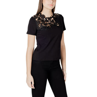 Schwarzes Baumwoll-T-Shirt