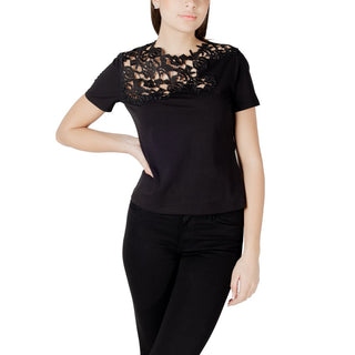 Schwarzes Baumwoll-T-Shirt
