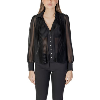 Schwarze Polyesterbluse