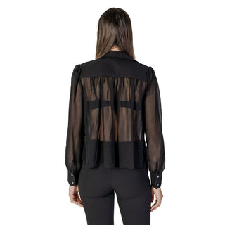 Schwarze Polyesterbluse