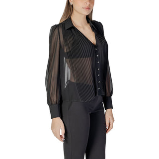 Schwarze Polyesterbluse