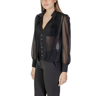 Schwarze Polyesterbluse