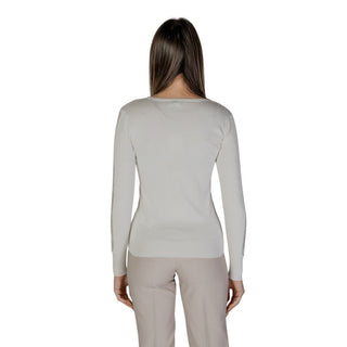 Cremefarbenes Langarm-T-Shirt aus Viskose