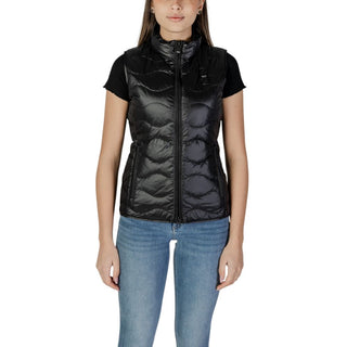Schwarze ärmellose Polyamidjacke