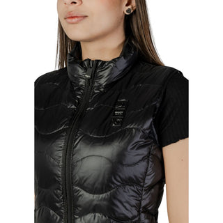 Schwarze ärmellose Polyamidjacke