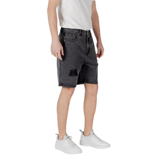 Bermudas de algodón negro