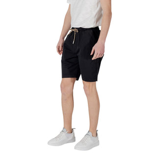 Schwarze Baumwoll-Bermudashorts