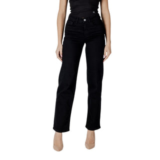 Jeans de algodón negro de corte relajado