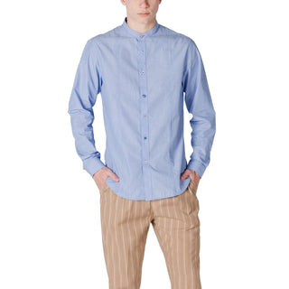 Camisa de algodón azul  