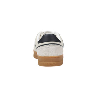 Cream Leather Low Top Sneakers