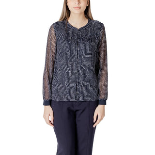 Blaue Polyesterbluse