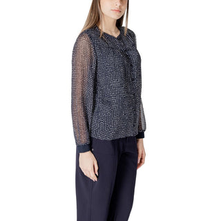 Blaue Polyesterbluse