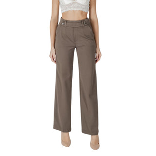Pantalones casuales marrones de viscosa