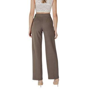 Pantalones casuales marrones de viscosa