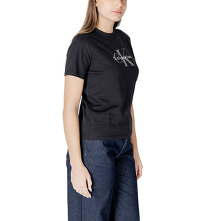 Schwarzes Baumwoll-T-Shirt