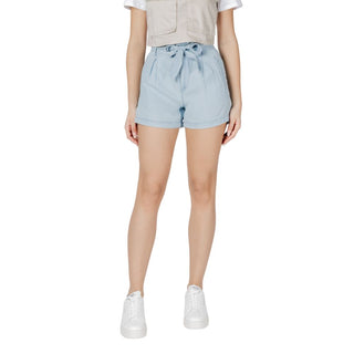 Hellblaue Lyocell-Shorts