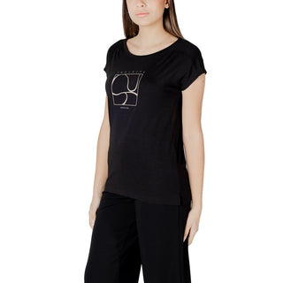 Schwarzes Baumwoll-T-Shirt