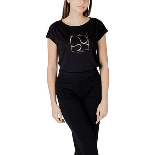 Schwarzes Baumwoll-T-Shirt