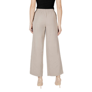 Beige Viskose Freizeithose