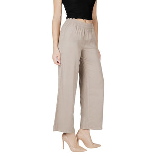 Beige Viskose Freizeithose