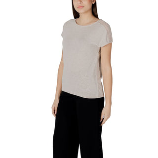 Camiseta beige de poliéster