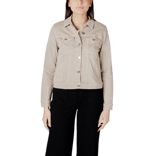 Beige Cotton Denim Jacket