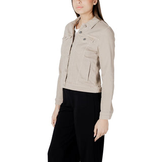 Beige Cotton Denim Jacket