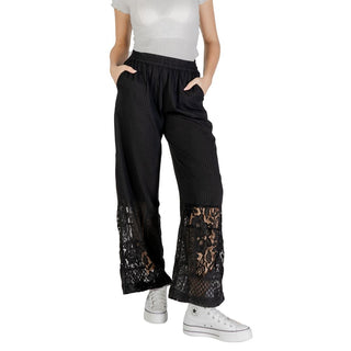 Schwarze lässige Baumwollhose