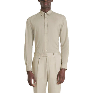Camisa beige de algodón