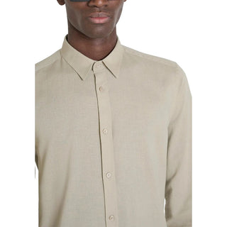 Camisa beige de algodón