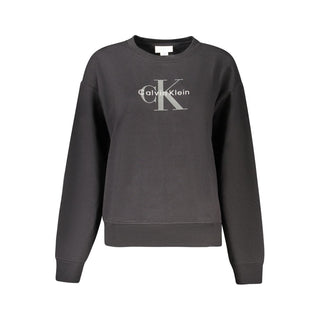 Schwarzes Damen-Sweatshirt aus Baumwolle