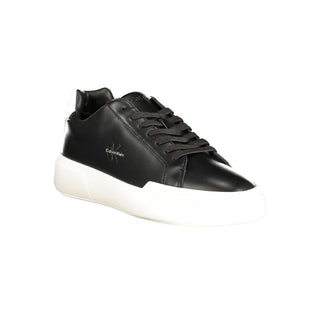 Zapatilla para hombre de cuero negro