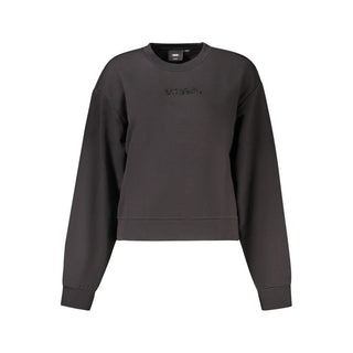 Schwarzes Damen-Sweatshirt aus Baumwolle