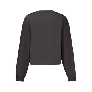 Schwarzes Damen-Sweatshirt aus Baumwolle