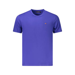 Blaues Baumwoll-Herren-T-Shirt