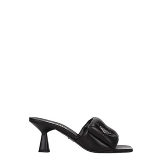 Black Leather Platform Sandals