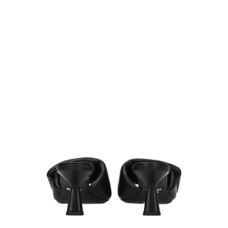 Black Leather Platform Sandals