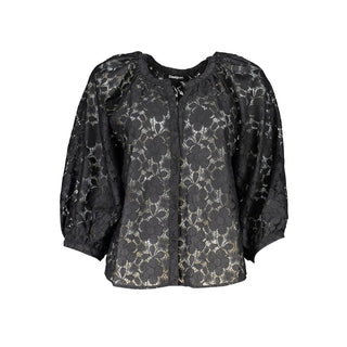 Schwarze Damenbluse aus Polyester