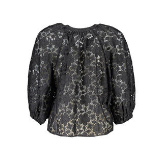 Schwarze Damenbluse aus Polyester