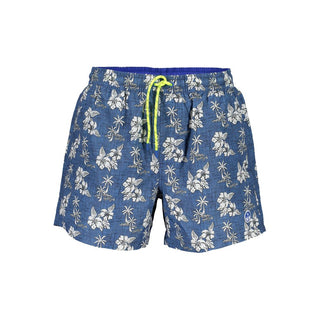 Bóxer de baño de poliéster azul para hombre