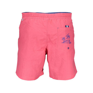 Bañador corto de poliéster rosa para hombre