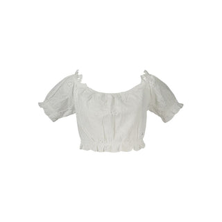 Camisa de algodón blanca para mujer