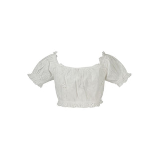 Camisa de algodón blanca para mujer