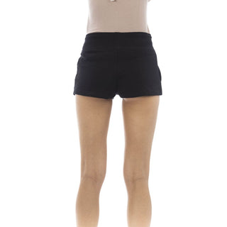 Pantalones cortos de algodón negro para mujer