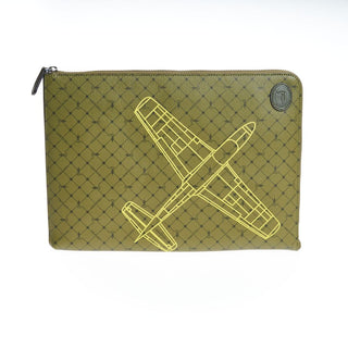 Cartera de cuero verde para hombre