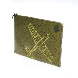 Cartera de cuero verde para hombre