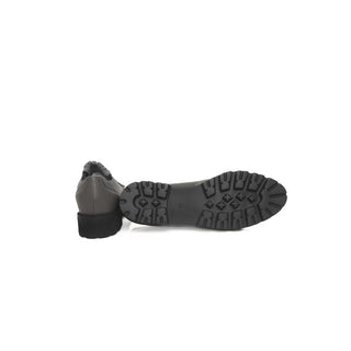 Graue Damen-Loafer aus Rindsleder