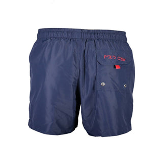 Bañador tipo short para hombre de poliéster azul