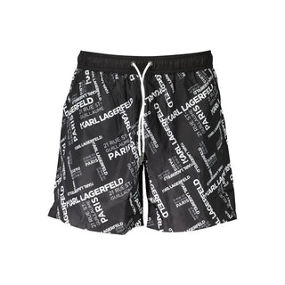 Badeshorts für Herren aus schwarzem Polyester