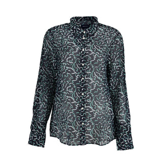 Camisa de mujer de algodón azul